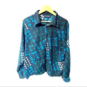 Preston & York large abstract houndstooth long sleeve button down #46D